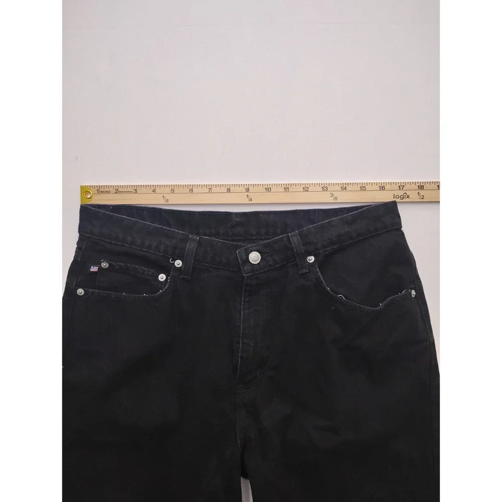 Polo Jeans Co Ralph Lauren Black Tapered Leg Jeans Vintage Relaxed 36x30